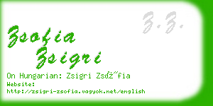 zsofia zsigri business card